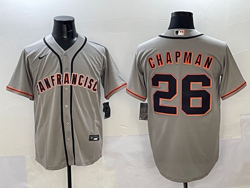 Men San Francisco Giants 26 Chapman Grey Game Nike 2025 MLB Jersey style 31